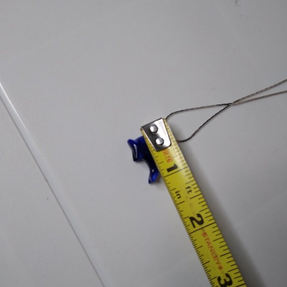 Glass Blue Dolphin Pendant Necklace 15.5 Inches - Picture 15 of 16